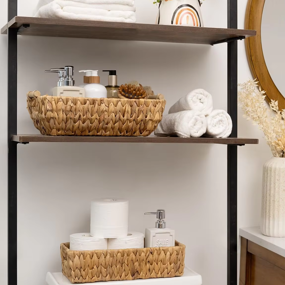 Rattan basket with handle, Storage basket, home organization accessory highly aesthetic, wholesale available. 5