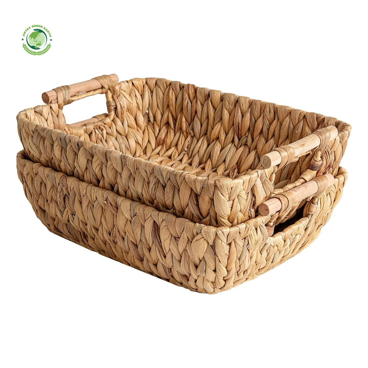 Rattan basket with handle, Storage basket, home organization accessory highly aesthetic, wholesale available. 1