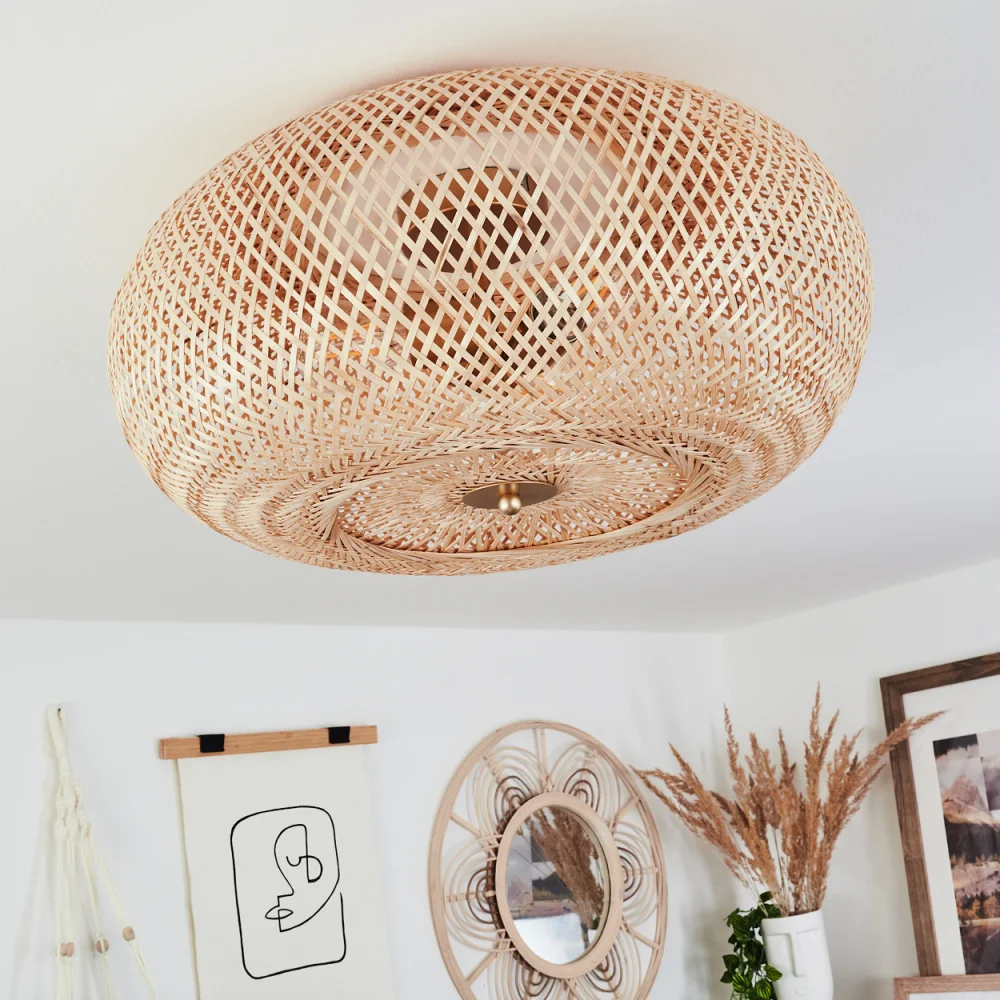 Rattan Ceiling Light, Lamps made from handmade materials, home decoration accessories, wholesale. 6