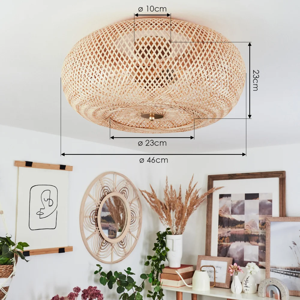 Rattan Ceiling Light, Lamps made from handmade materials, home decoration accessories, wholesale. 4