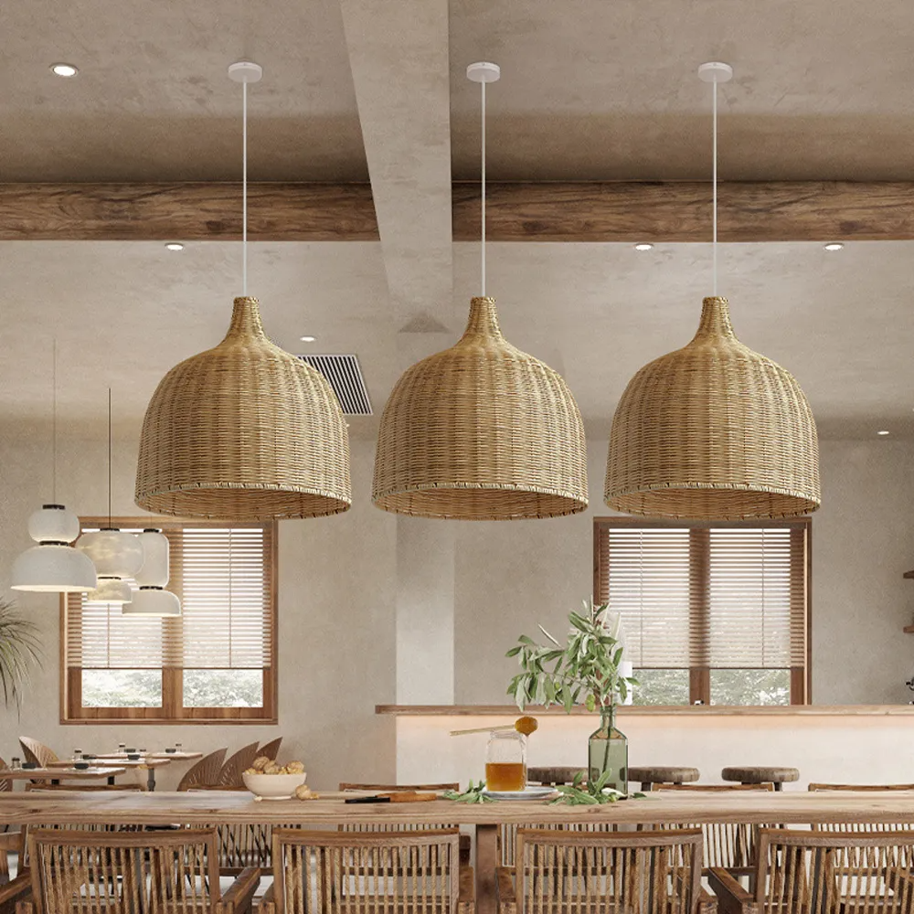 Rattan lampshades, Lamps made from handmade materials, home decoration accessories, wholesale. 3