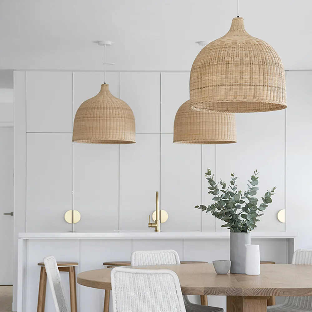 Rattan lampshades, Lamps made from handmade materials, home decoration accessories, wholesale. 2