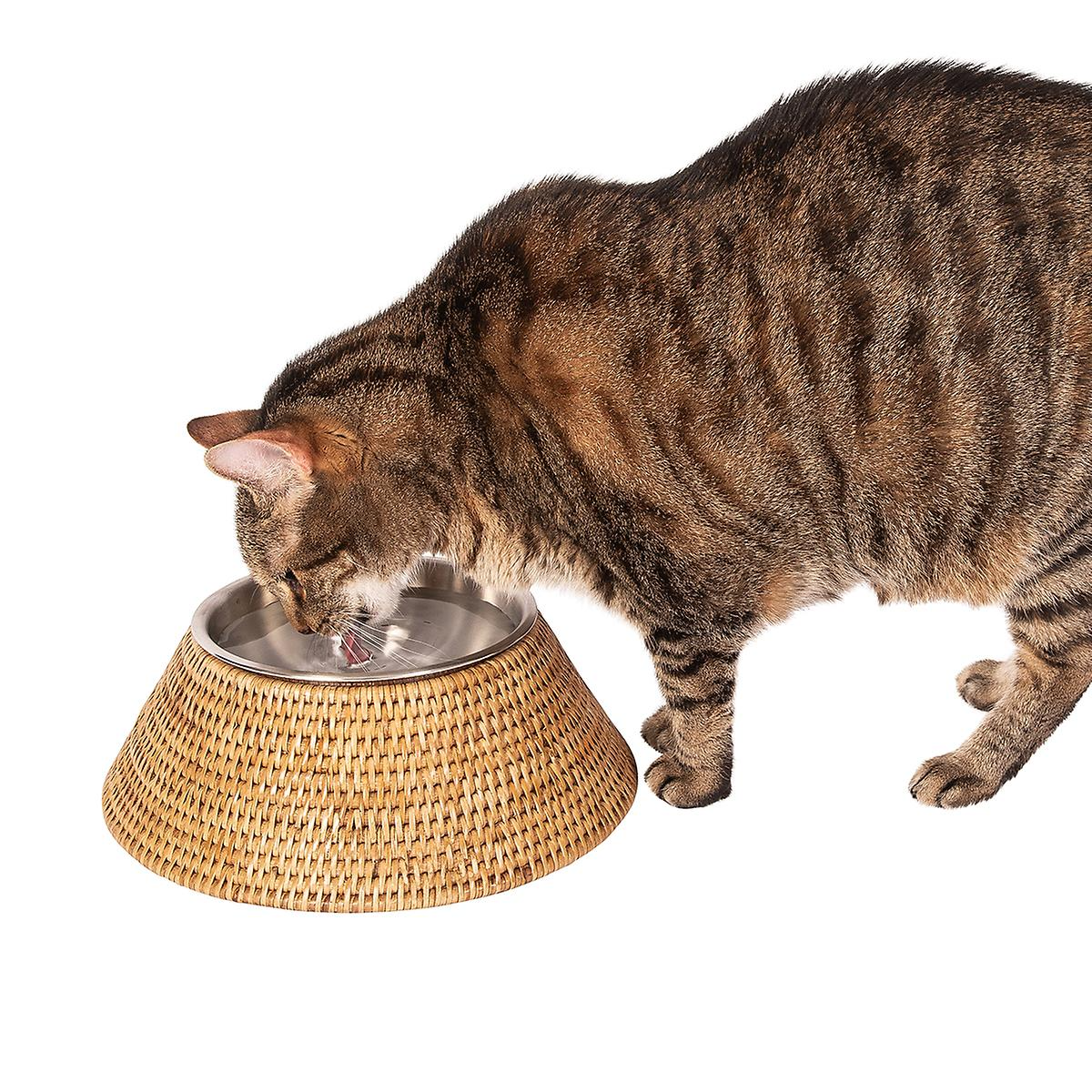 Rattan pet food bowl, Pet accessories made from natural materials and stylish home decoration, Wholesale. 4