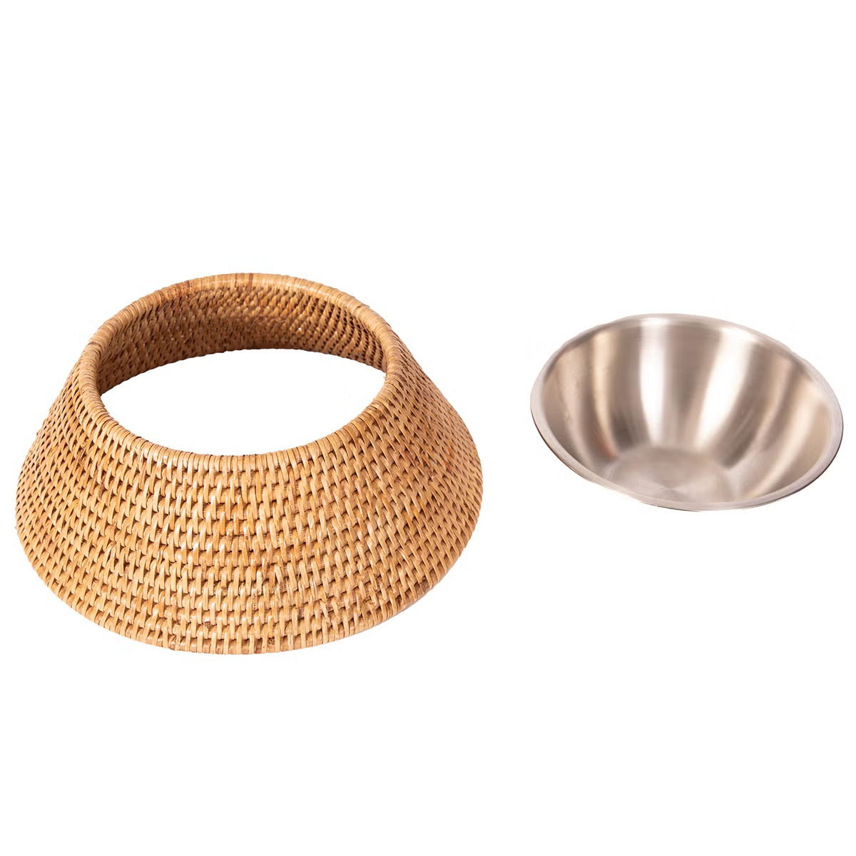 Rattan pet food bowl, Pet accessories made from natural materials and stylish home decoration, Wholesale. 3