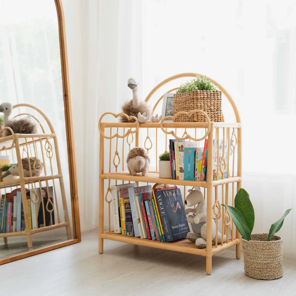 Rattan Shelf kids made from natural materials, customizable in size upon request, eco-friendly, durable, and elegant. 4