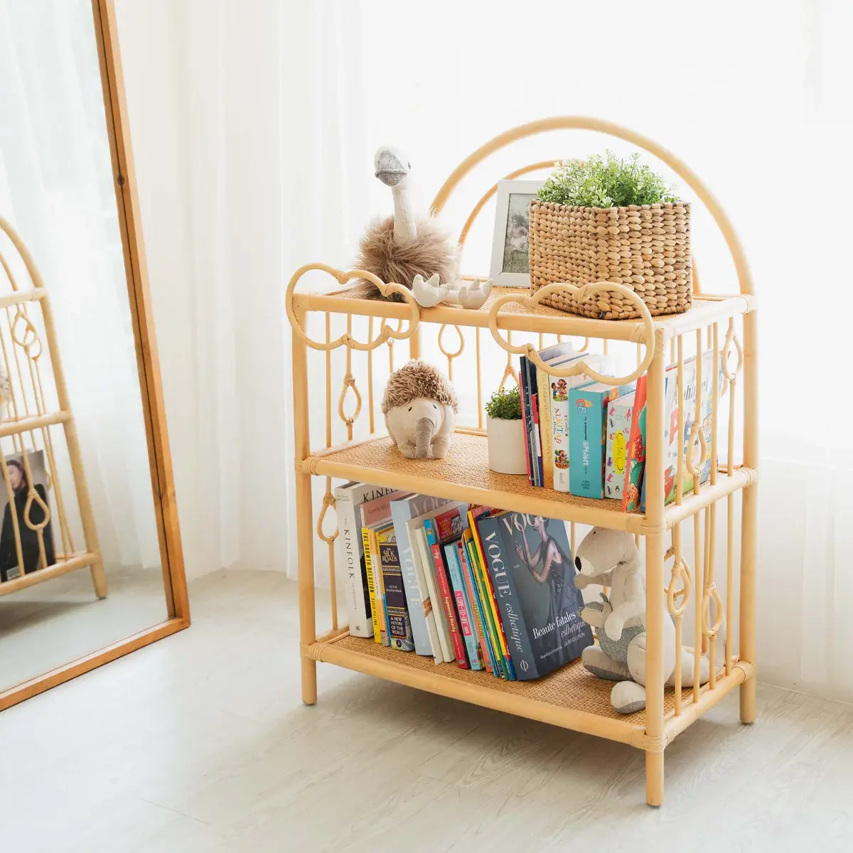 Rattan Shelf kids made from natural materials, customizable in size upon request, eco-friendly, durable, and elegant. 3