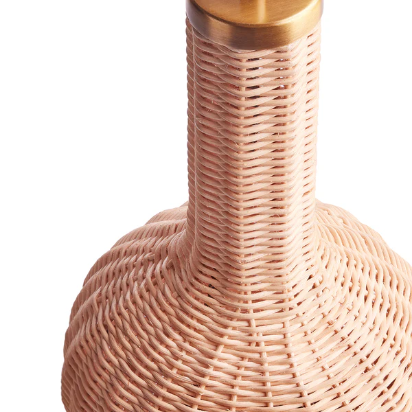 Rattan table lamp with silk drum shade, Lamps made from handmade materials, home decoration accessories, wholesale. 3