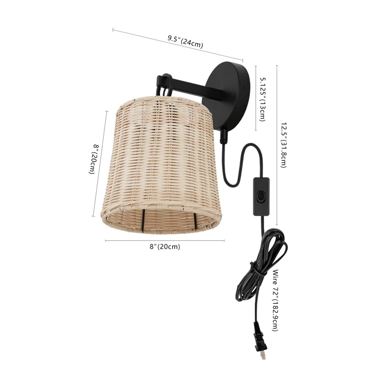 Rattan wall lamp, bamboo handmade, Lamps made from handmade materials, home decoration accessories, wholesale. 3