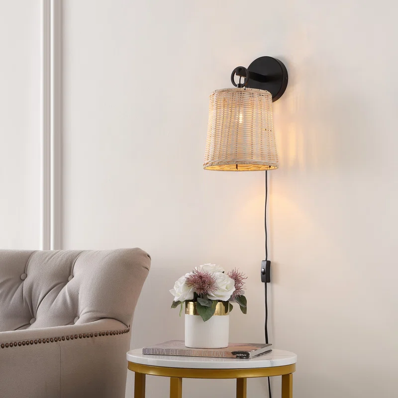 Rattan wall lamp, bamboo handmade, Lamps made from handmade materials, home decoration accessories, wholesale. 1