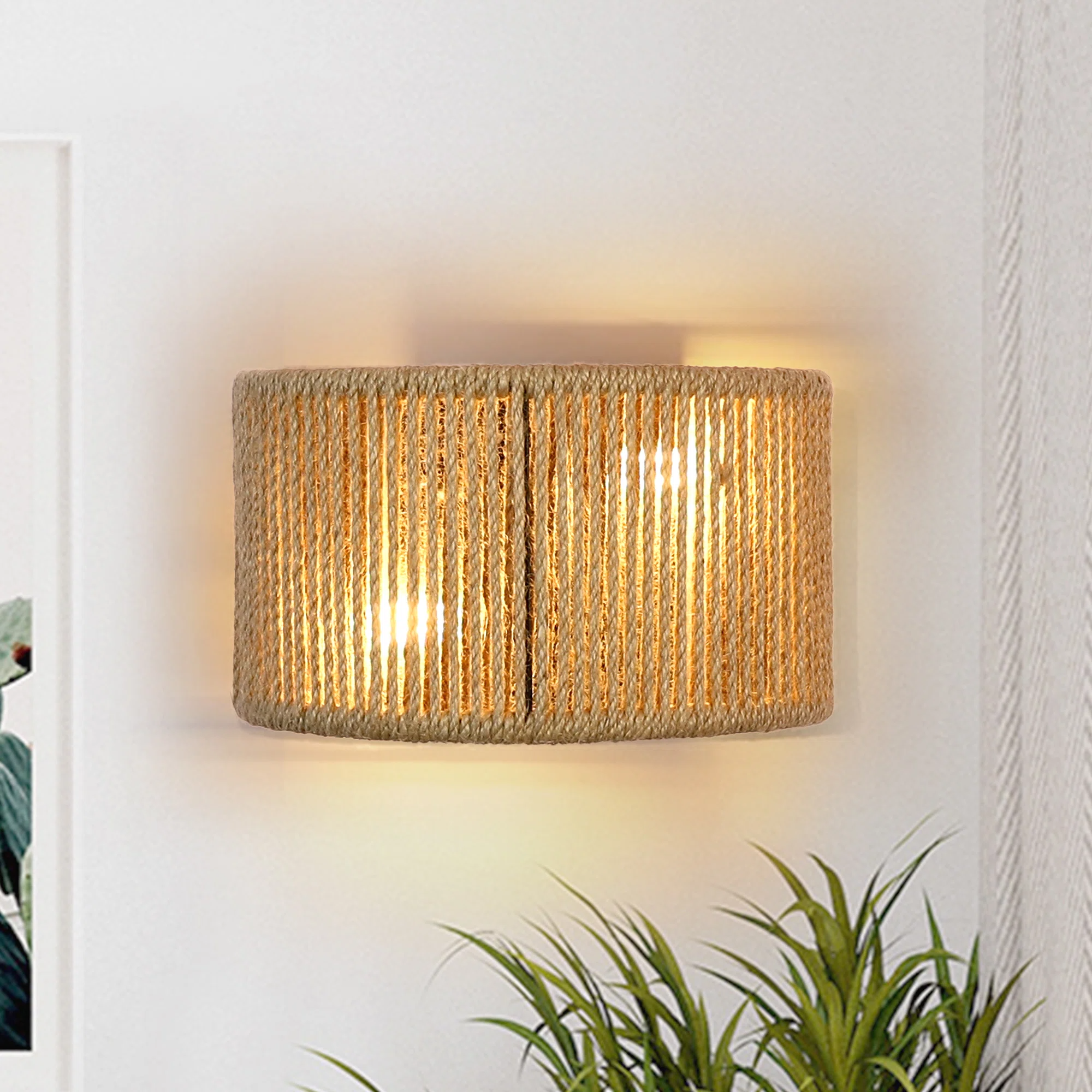 Rattan Wall Sconces Rustic Wall Lights, Lamps made from handmade materials, home decoration accessories, wholesale. 1