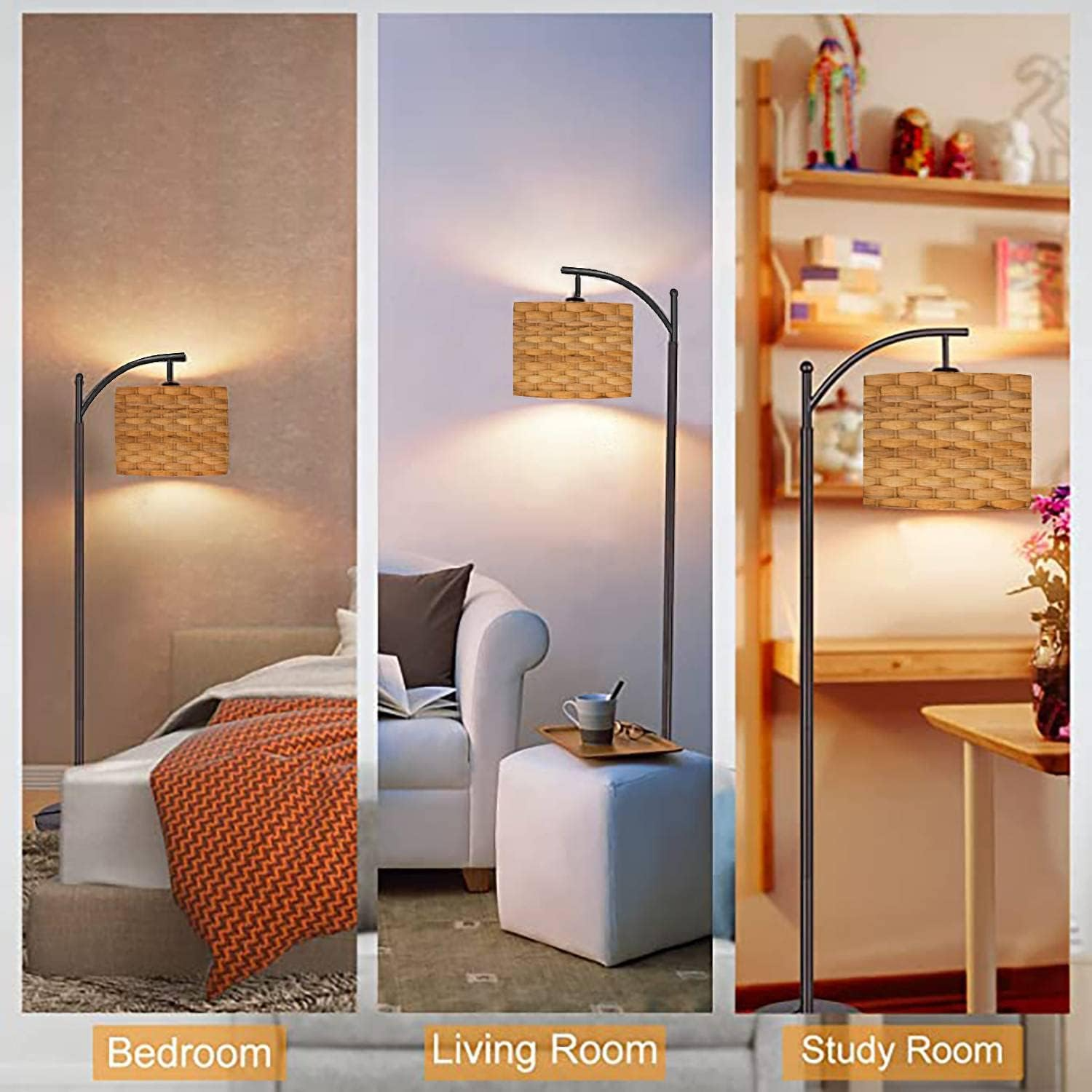 Reading light water hyacinth floor lamp, Lamps made from handmade materials, home decoration accessories, wholesale. 3