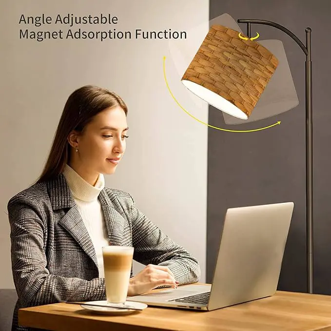 Reading light water hyacinth floor lamp, Lamps made from handmade materials, home decoration accessories, wholesale. 5