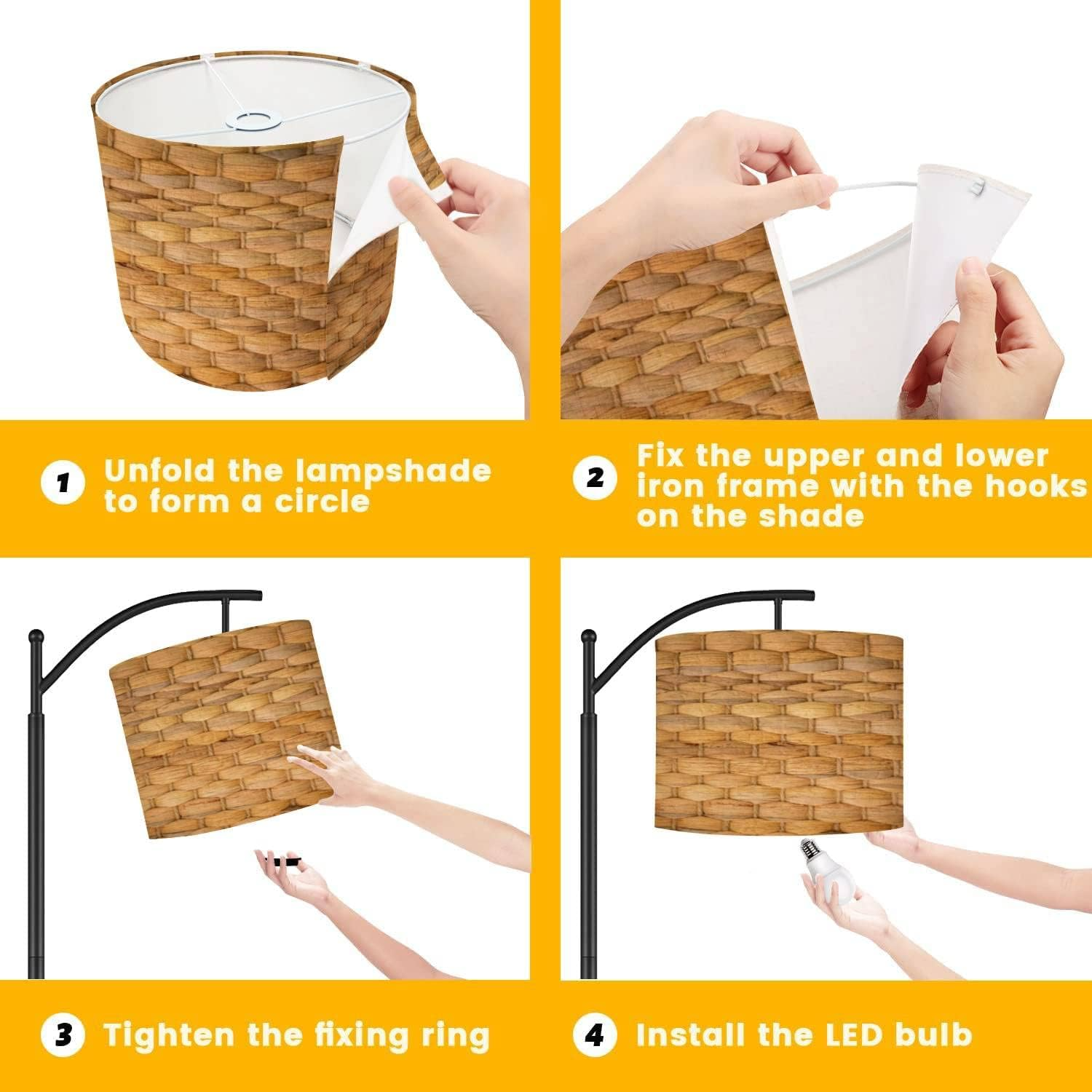 Reading light water hyacinth floor lamp, Lamps made from handmade materials, home decoration accessories, wholesale. 2