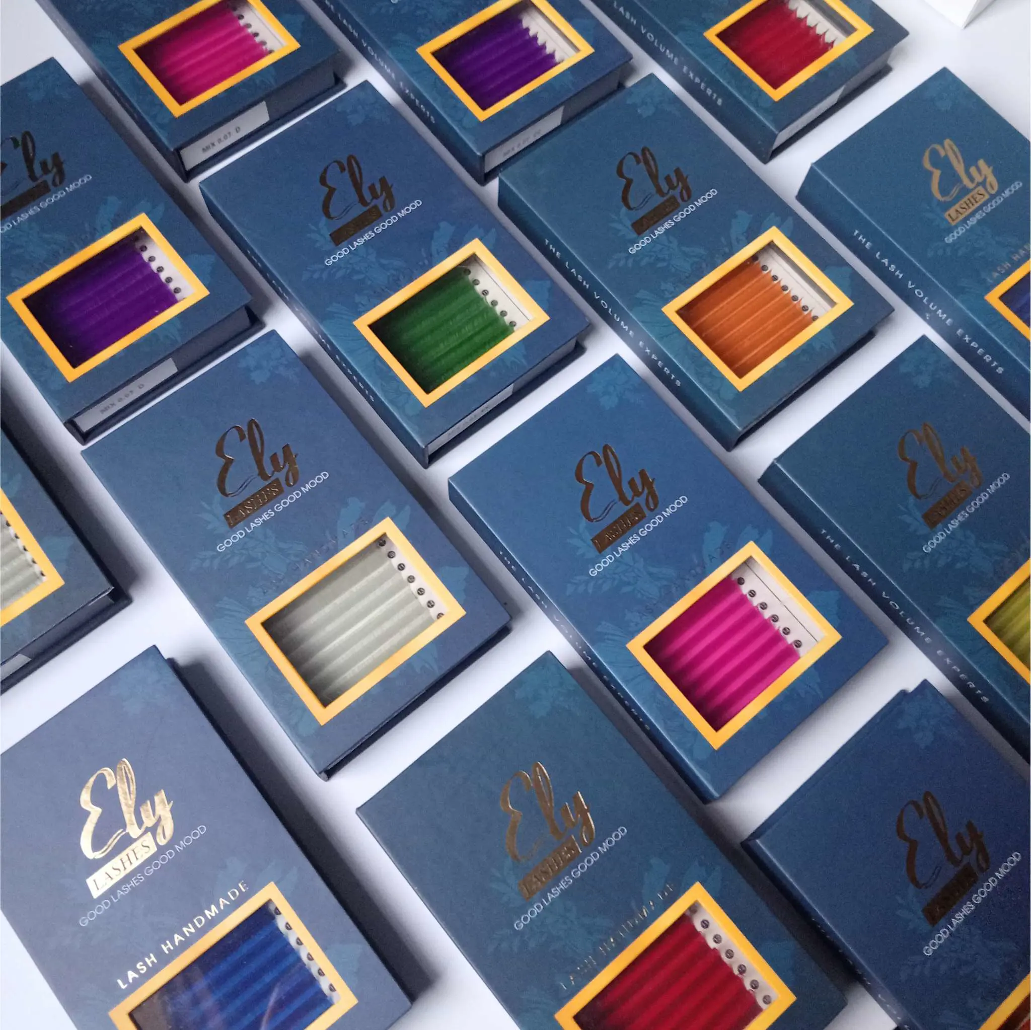 Reasonable Price Colored Individual Eyelash Custom Packaging Design As Your Need Lash Extension Trays Faux Mink Lashes 5