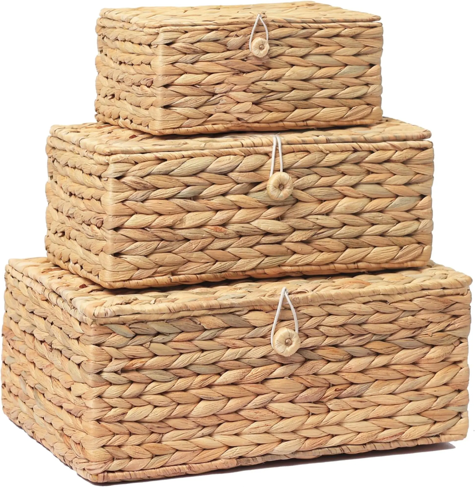 Rectangular storage basket with lid, Storage basket, home organization accessory highly aesthetic, wholesale available. 3
