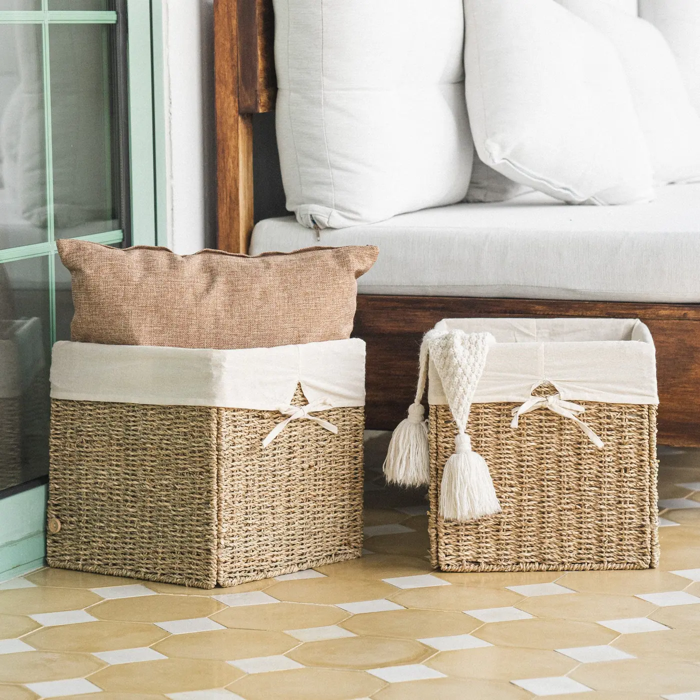 Removable square storage basket, Multi-purpose storage basket home organization accessory highly aesthetic wholesale available 5