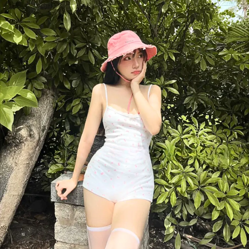 Rosa Floral Print Jumpsuit Lace Trim Bow Women Dresses OEM ODM Sexy Dresses Women Sexy Party Fast Delivery Made In Vietnam 6
