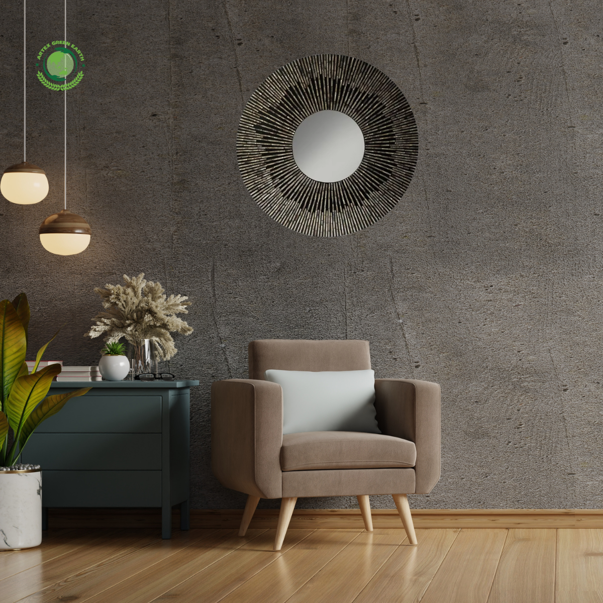 Round bottle mosaic wall mirror, wall hanging, home decor, highly aesthetic home decoration accessories, wholesale. 3