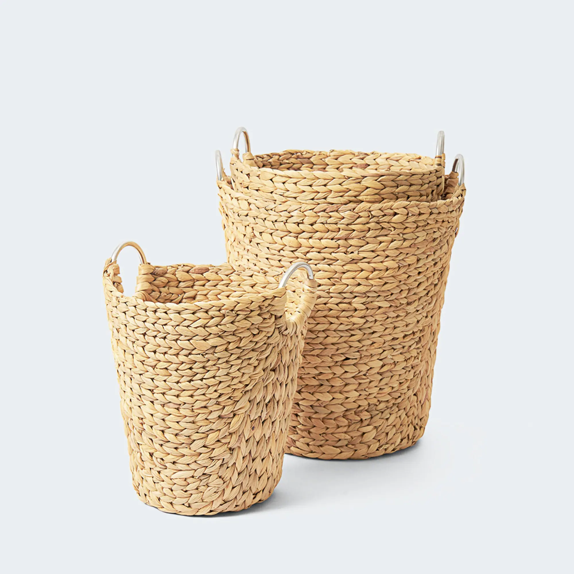 Round handle woven basket, Storage basket, home organization accessory highly aesthetic, wholesale available. 1