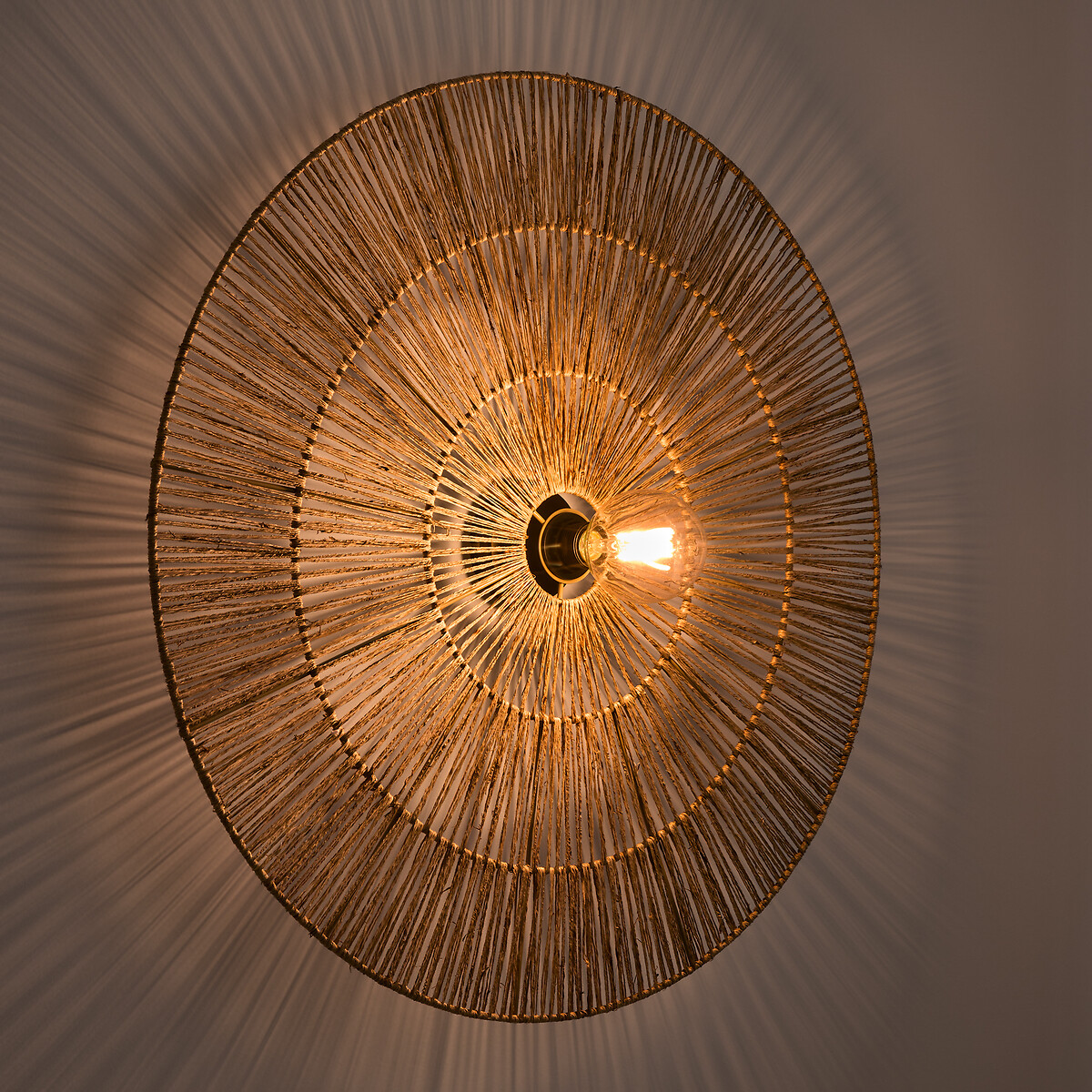 Round Seagrass Wall Lamp, Lamps made from handmade materials, home decoration accessories, wholesale. 4