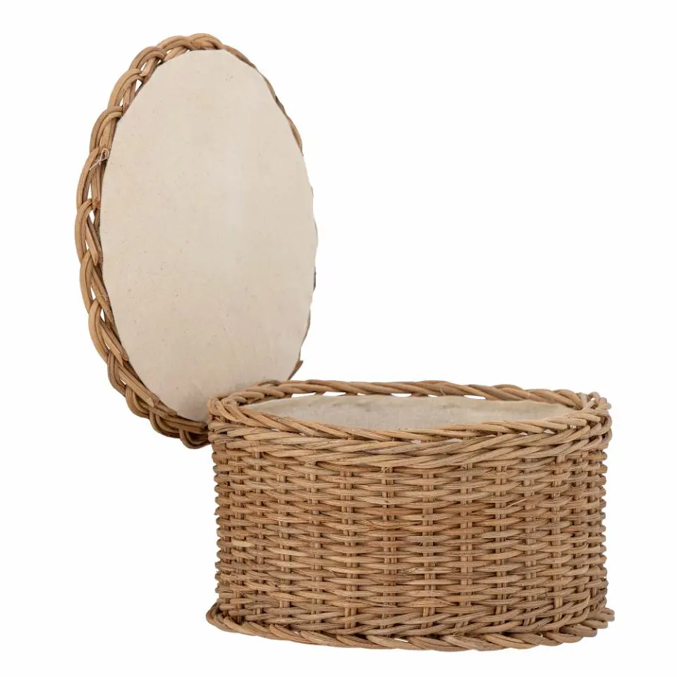 Round storage basket with lid, Multi-purpose storage basket, home organization accessory, highly aesthetic, wholesale available. 2