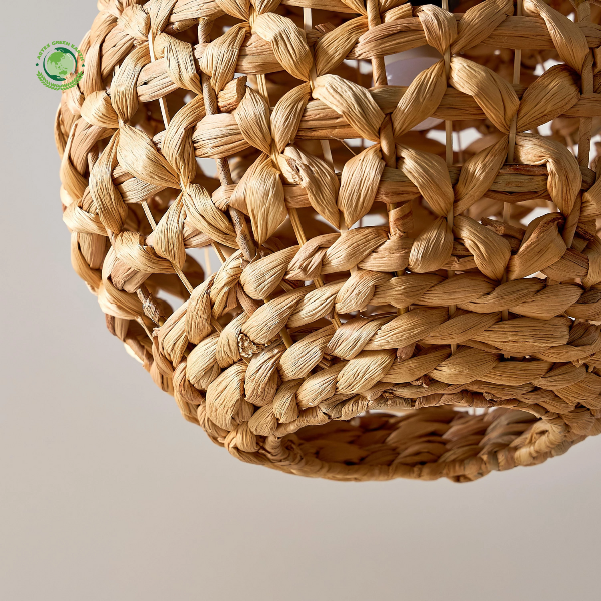 Round Water Hyacinth Lampshade, Lamps made from handmade materials, home decoration accessories, wholesale. 2