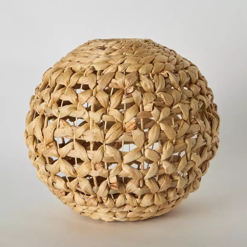 Round Water Hyacinth Lampshade, Lamps made from handmade materials, home decoration accessories, wholesale. 5