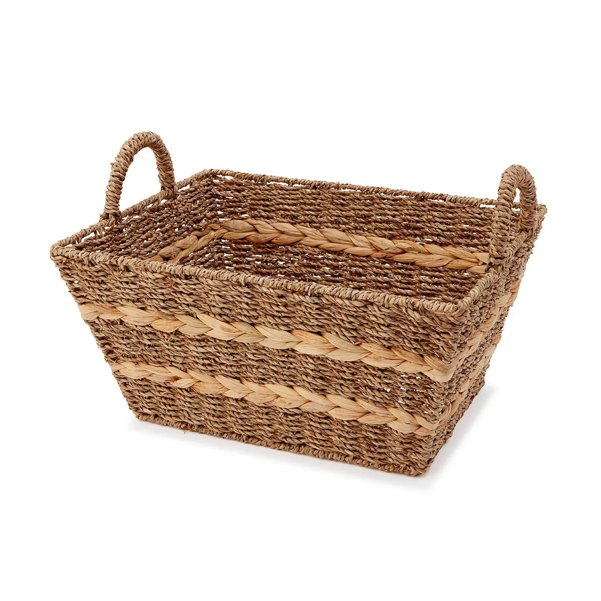 Seagrass Basket with handle, Multi-purpose storage basket, home organization accessory, highly aesthetic, wholesale available. 6