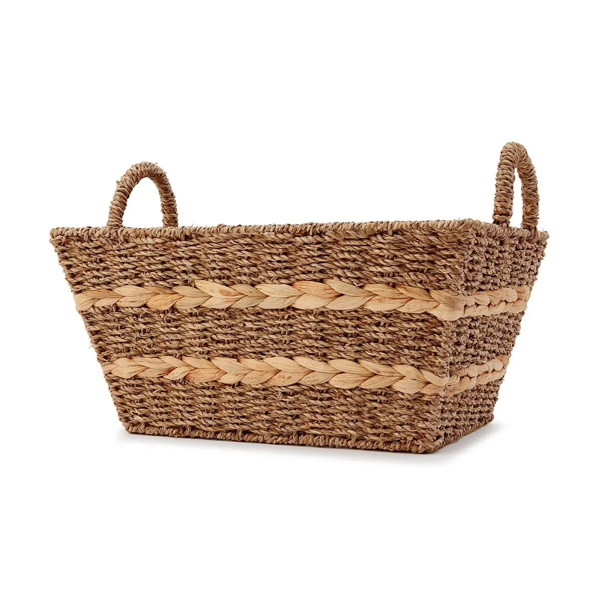 Seagrass Basket with handle, Multi-purpose storage basket, home organization accessory, highly aesthetic, wholesale available. 2