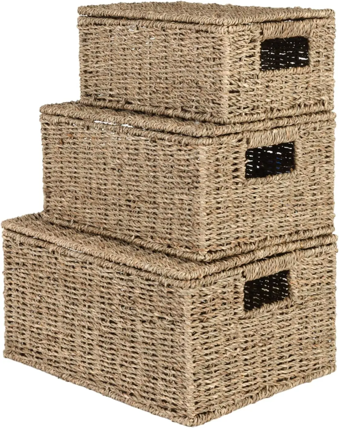 Seagrass basket with lid, Multi-purpose storage basket home organization accessory highly aesthetic wholesale available 2