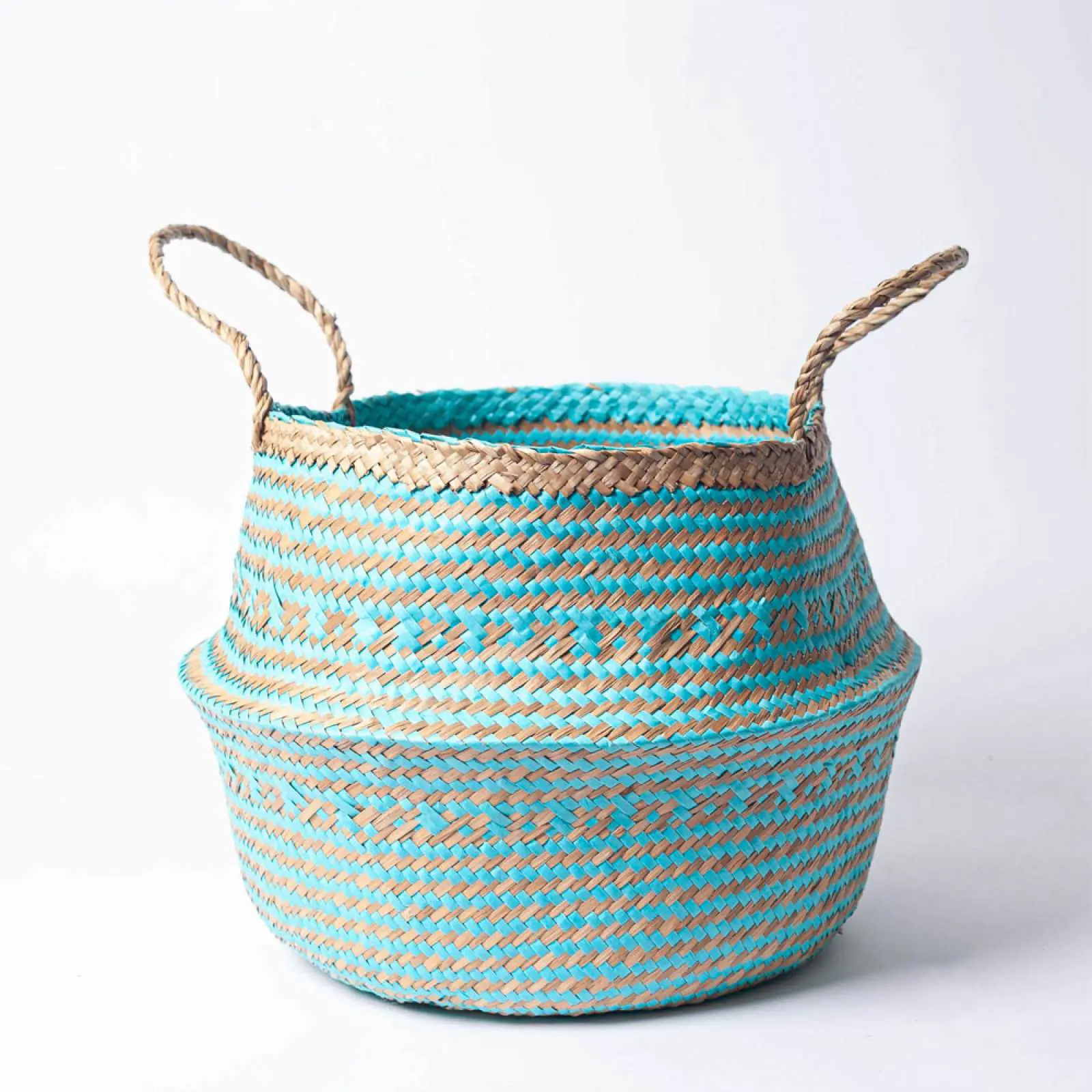 Seagrass basket with woven handle, Multi-purpose storage basket home organization accessory highly aesthetic wholesale available 1