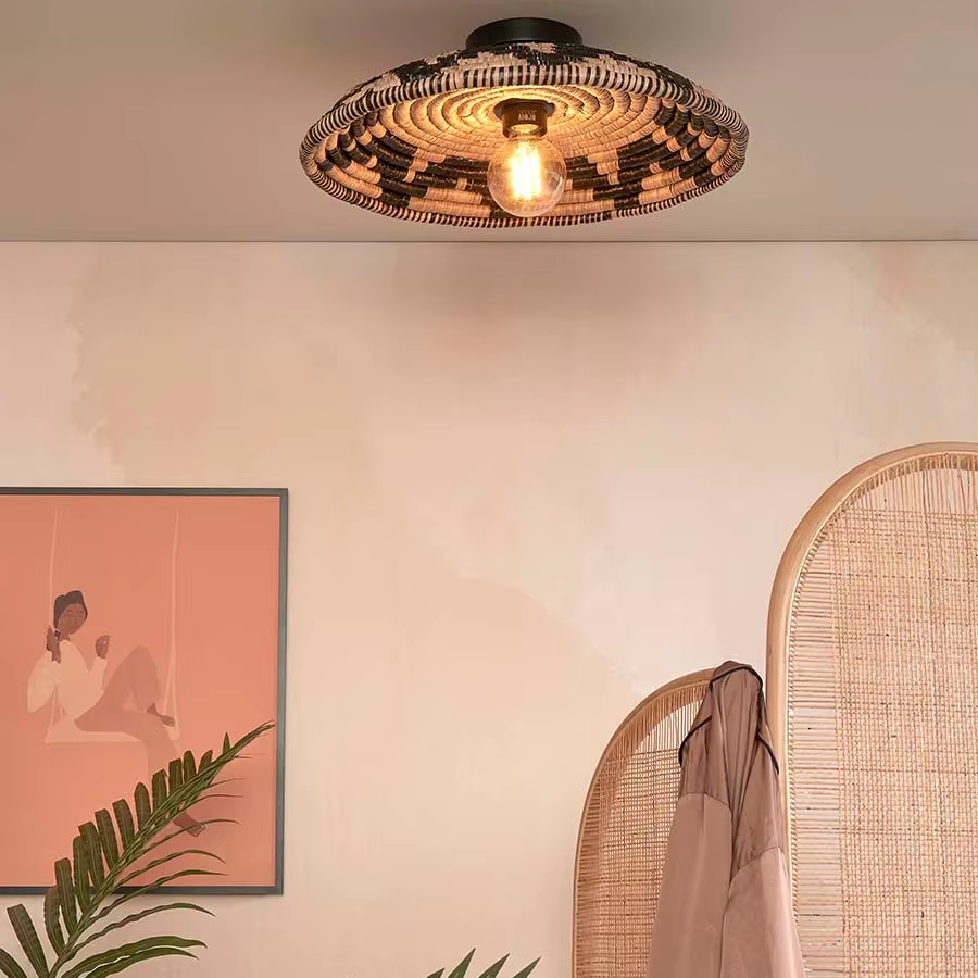 Seagrass Ceiling Lamp, Lamps made from handmade materials, home decoration accessories, wholesale. 6