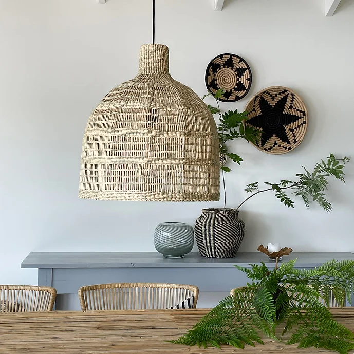 Seagrass Ceiling Light Small, Lamps made from handmade materials, home decoration accessories, wholesale. 5