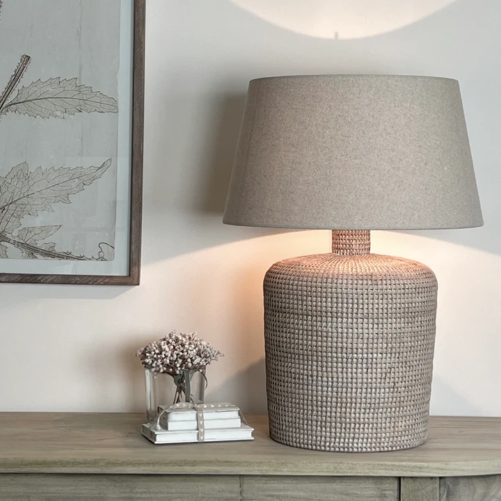 Seagrass Natural Whitewash Table Lamp, Lamps made from handmade materials, home decoration accessories, wholesale. 5