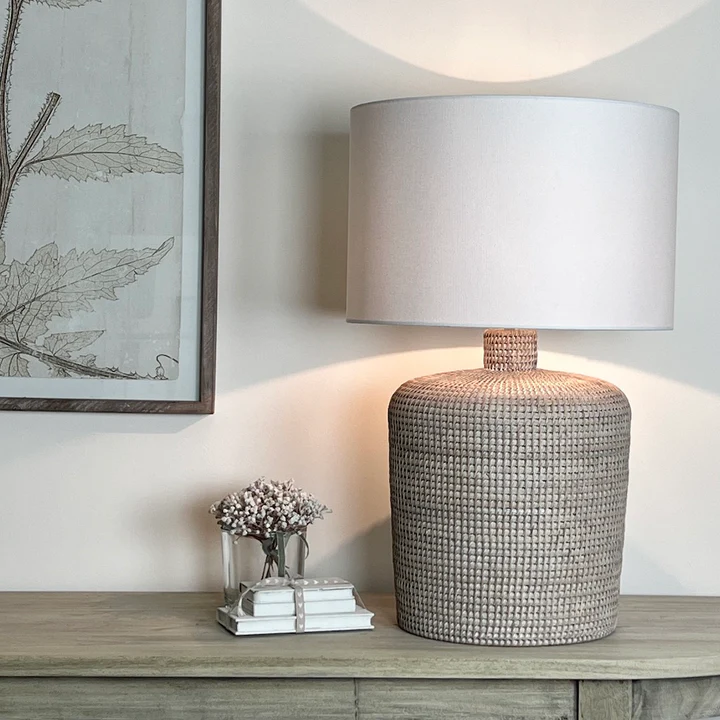 Seagrass Natural Whitewash Table Lamp, Lamps made from handmade materials, home decoration accessories, wholesale. 4