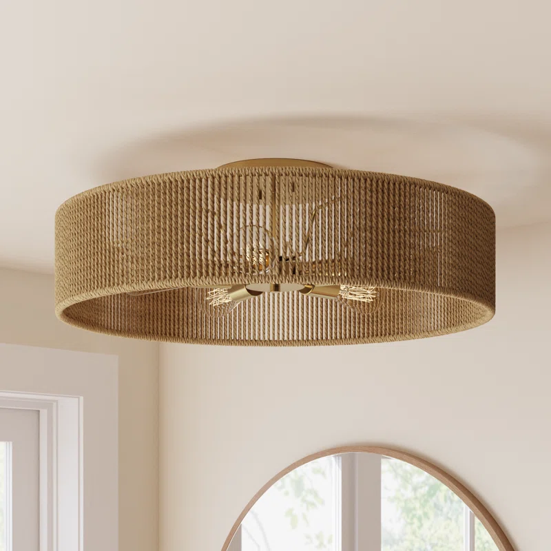 Semi-recessed ceiling lamp, Lamps made from handmade materials, home decoration accessories, wholesale. 3
