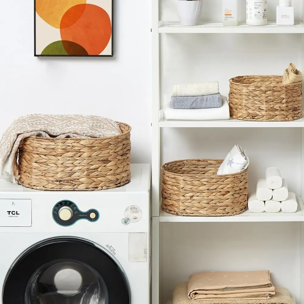 Set of 3 Natural Wicker Nested Baskets with Handles Multifunctional Bulk Nesting Water Hyacinth Storage Baskets Good Price 6