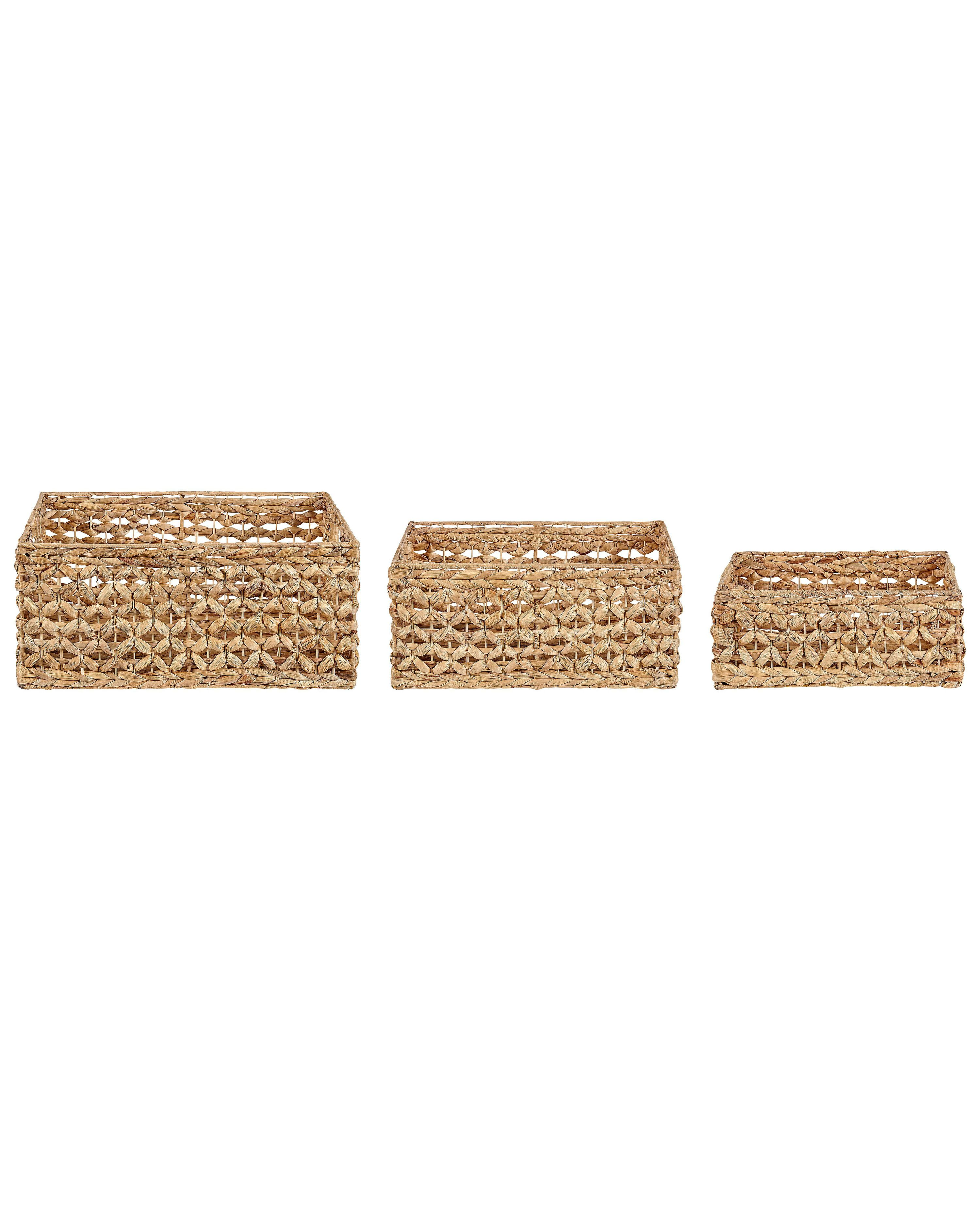 Set of 3 Water Hyacinth Baskets, Storage basket, home organization accessory highly aesthetic, wholesale available. 2