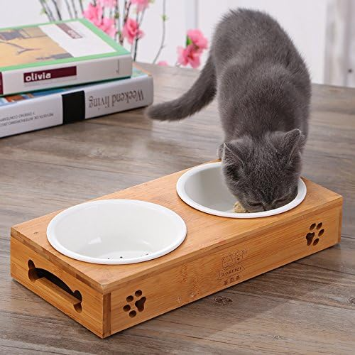 Simple Bamboo Pet Feeder with Bowls, Pet accessories made from natural materials and stylish home decoration, Wholesale. 6