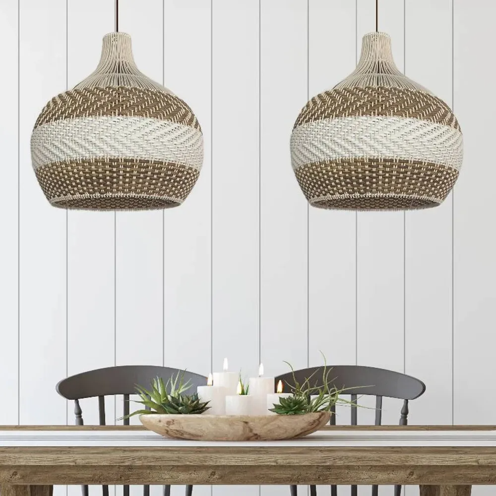 Simply White Rattan Pendant Light, Lamps made from handmade materials, home decoration accessories, wholesale. 2
