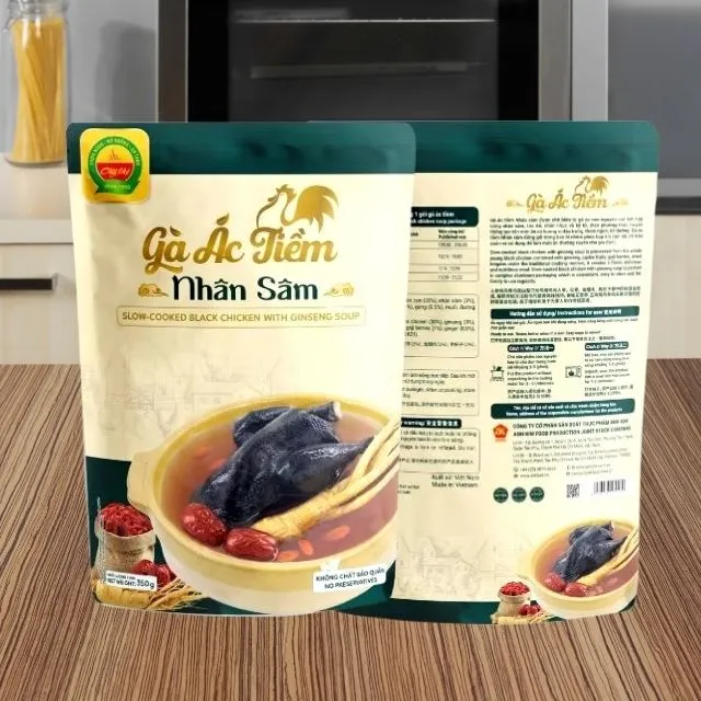 Slow-cooked Black Chicken with Ginseng Soup 24ps 350g OEM FCE ISO HACCP Vietnam nutritious soup mre OEM healthy food 6