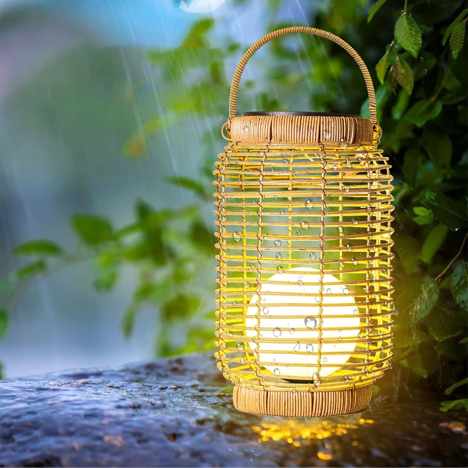 Solar Lights Natural Woven Rattan, solar lights made from natural materials, home decor, eco-friendly home decor, wholesale. 1