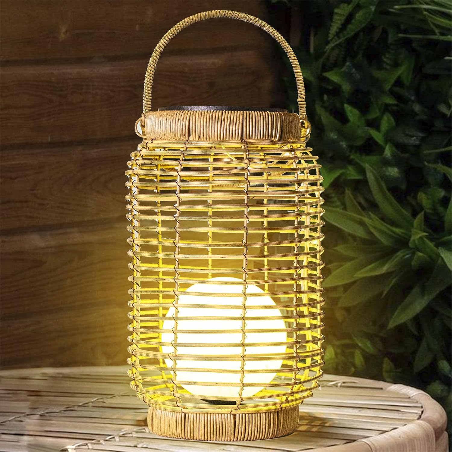 Solar Lights Natural Woven Rattan, solar lights made from natural materials, home decor, eco-friendly home decor, wholesale. 3