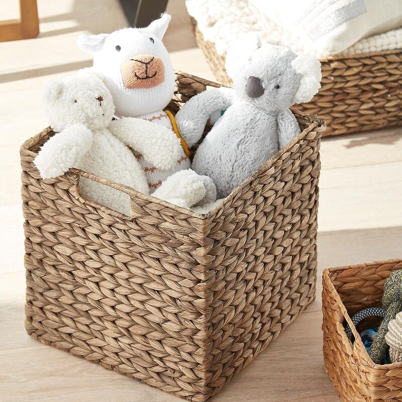 Square basket Hand woven basket, Storage basket, home organization accessory highly aesthetic, wholesale available. 5