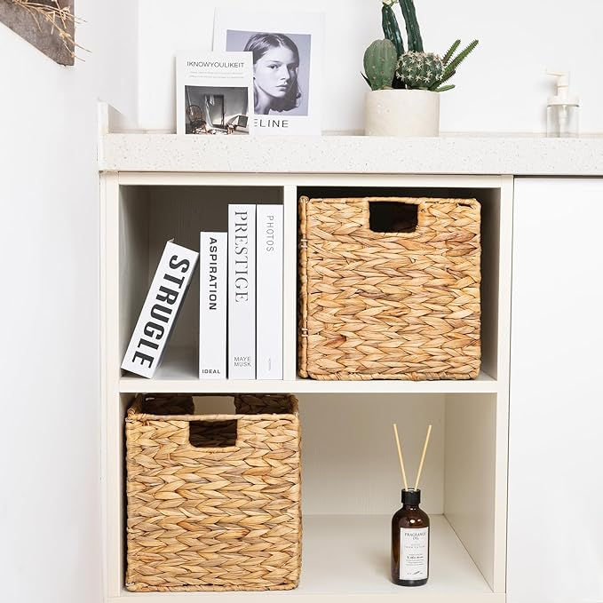 Square basket Hand woven basket, Storage basket, home organization accessory highly aesthetic, wholesale available. 3