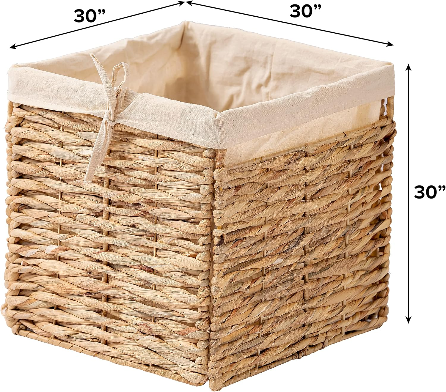 Square basket made of water hyacinth, Storage basket, home organization accessory highly aesthetic, wholesale available. 4