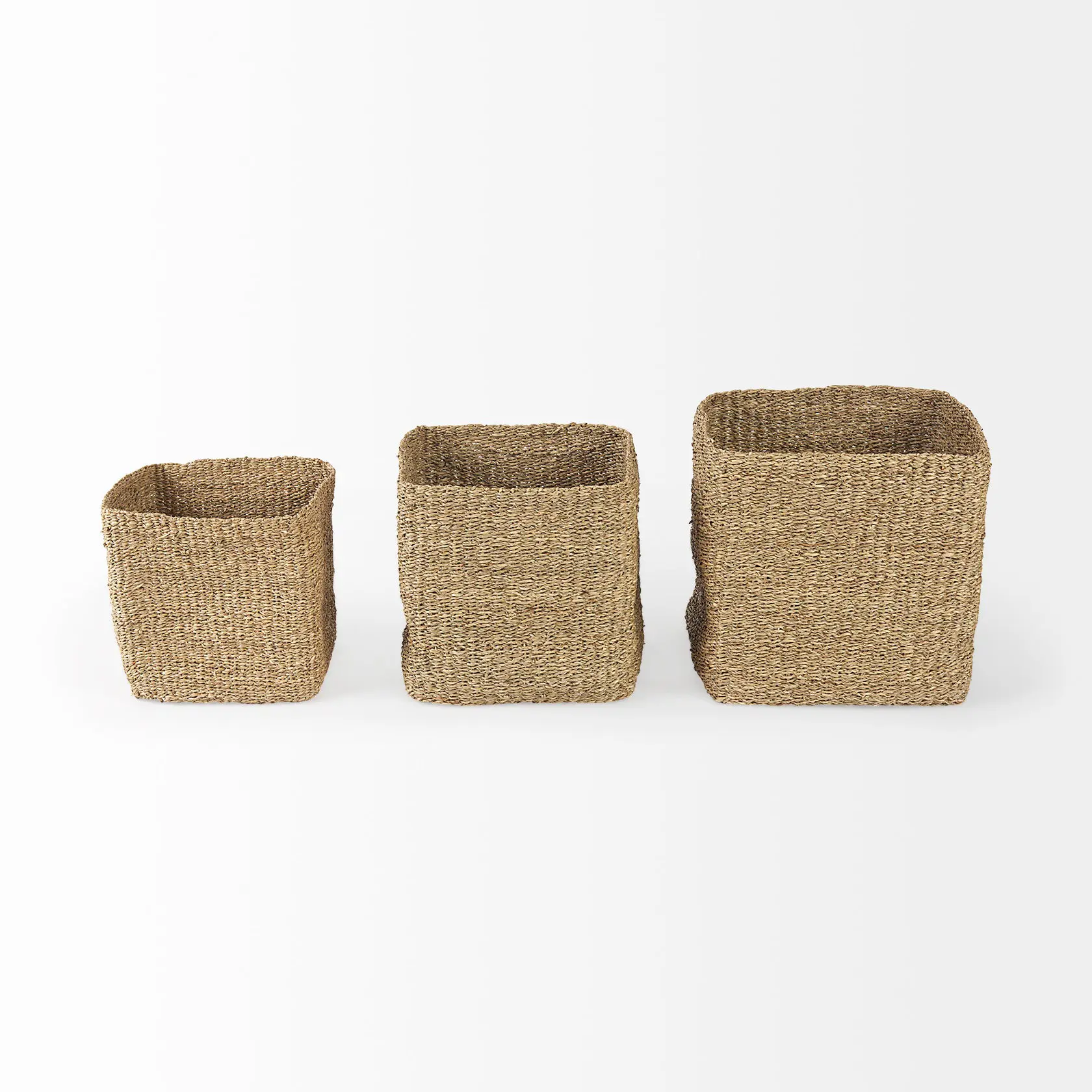 Square Seagrass Basket, Multi-purpose storage basket, home organization accessory, highly aesthetic, wholesale available. 2