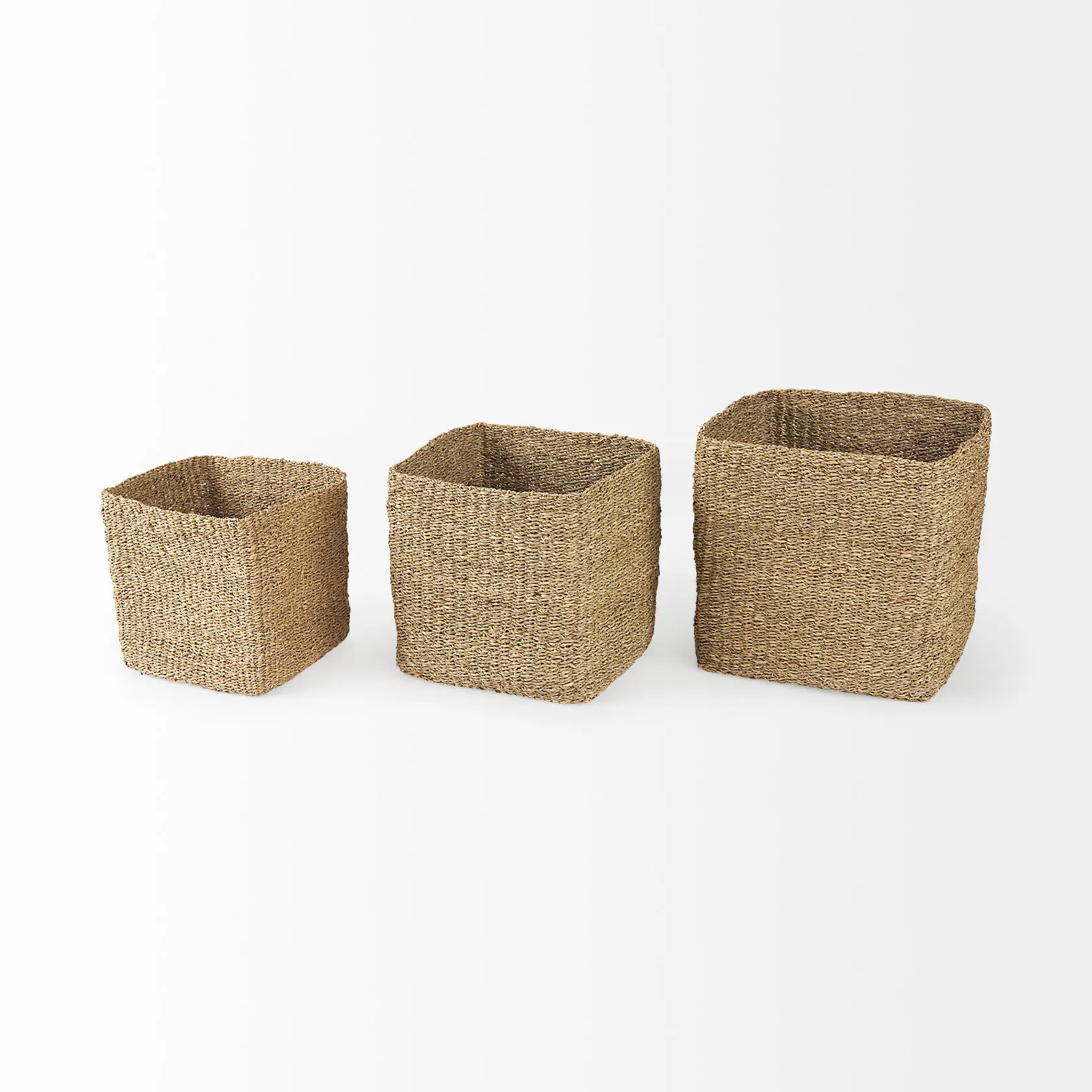 Square Seagrass Basket, Multi-purpose storage basket, home organization accessory, highly aesthetic, wholesale available. 3