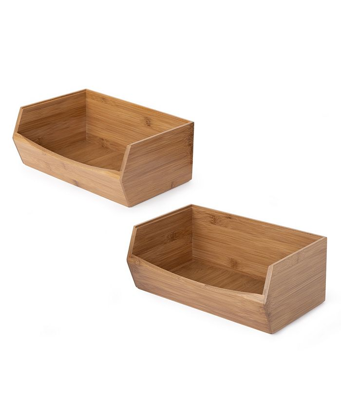 Stackable Bamboo Bin Organizer Household items made from bamboo laminated safe for health and aesthetically pleasing, wholesale. 1