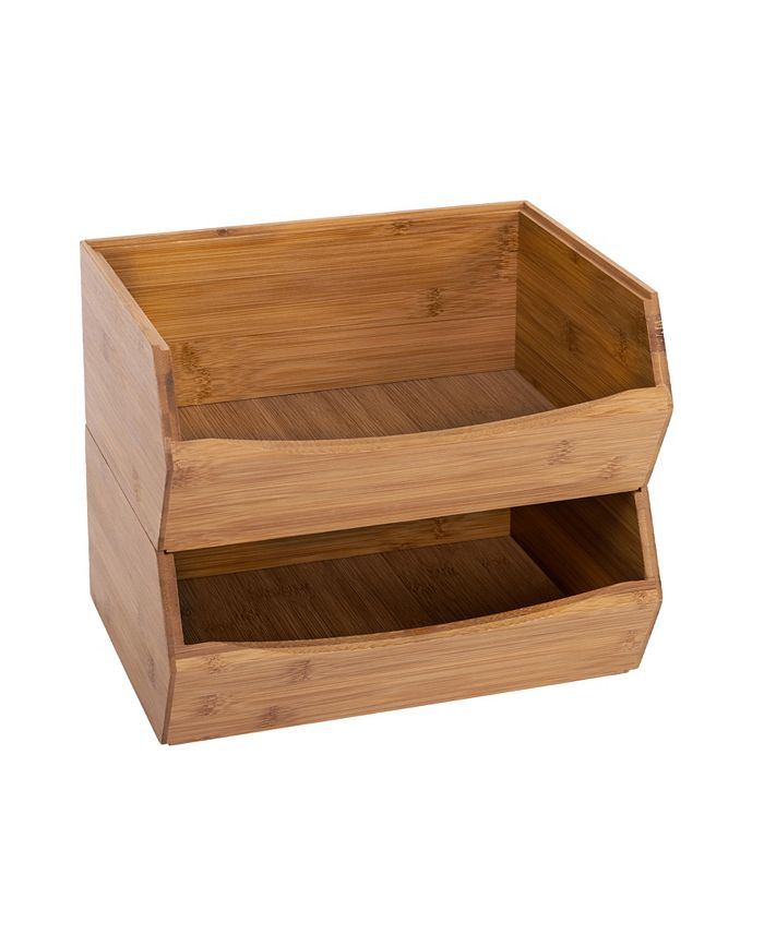 Stackable Bamboo Bin Organizer Household items made from bamboo laminated safe for health and aesthetically pleasing, wholesale. 2
